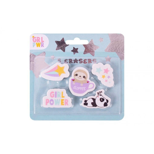 Picture of GRL PWR NOVELTY ERASERS 5 PACK